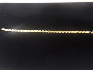 10K Yellow Gold Rope Bracelet 6.9g 8